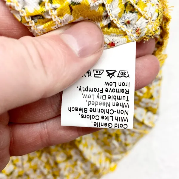 PRETTYGARDEN One Shoulder Floral Maxi Dress Womens Size M Yellow Smocked Viscose - Image 6