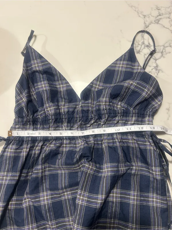 GU Checked Camisole Dress size medium Blue - Image 6