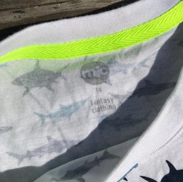 White And Blue Shark Animal Graphic Tee - Image 3