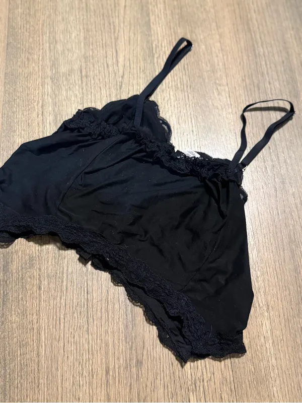 Free People X Hot As Hell Lace Black Button Up Cami: Size Medium - Image 4