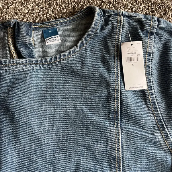 Old Navy Light Blue Denim Shift Dress - Image 4