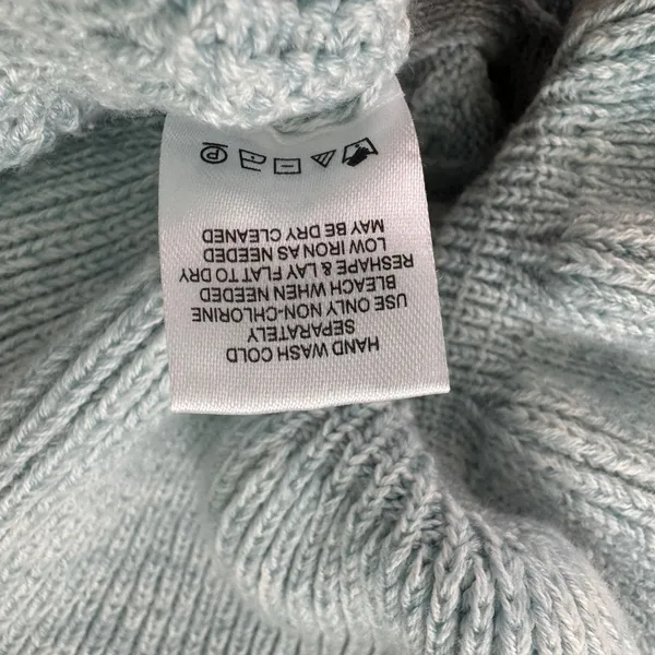MAJORELLE Langley Cable Ruffle Sweater Small Blue Coquette Cottagecore Boho - Image 11