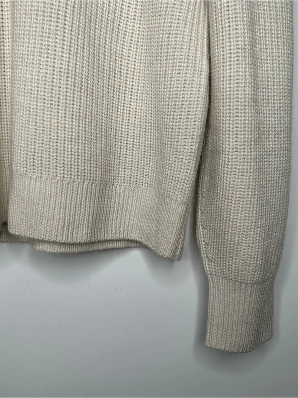 Quince NWT 100% Merino Wool Half Zip Sweater Cream Ivory Size Small - Image 5