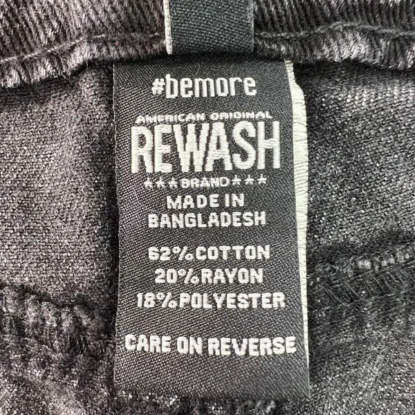 REWASH Size 9/29‎ Y2K Baggy Super High Rise Distressed Jeans Wide Leg Streetwear - Image 3