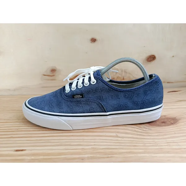 Vans Authentic Off The Wall Navy Blue Embossed Skate Shoes Men's 8.5 Women's 10 - Image 4