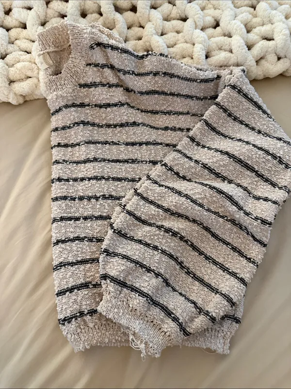 Altar'd State Striped Crewneck Sweater in Beige and Black - Image 7