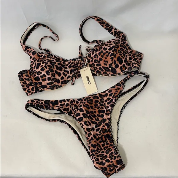 Seamolly Women‘s Bikini Set Two Piece Swimsuit Animal Print - Medium - Image 2