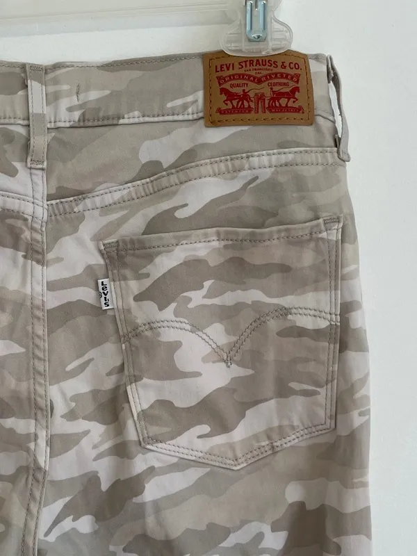 LEVI'S 720 High Rise Super Skinny Crop Jeans Tan Camo Camouflage Cropped Ankle - Image 12