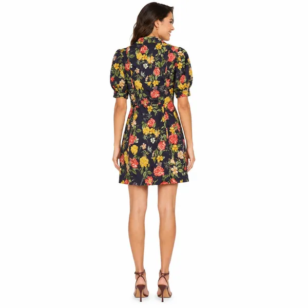 Marissa Webb Women's Dress Size 2 Floral Puff Sleeve Button Front Cottage - Image 2
