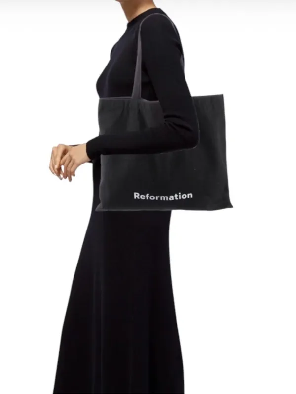 Reformation Black Canvas Logo Tote - Image 3