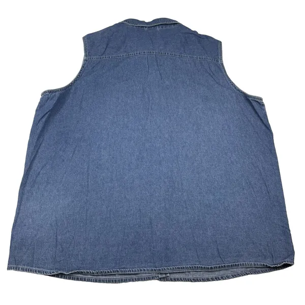 Vintage Disney Denim‎ Vest Shirt Women's 22W/24W Jerry Leigh Eeyore Pearl Snap - Image 2