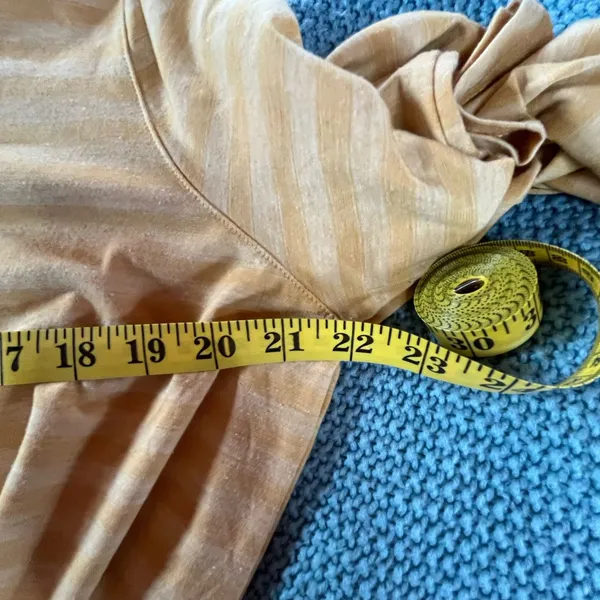 L.L. Bean Blouse Yellow Striped Long Sleeve XL 1/4 Button Soft Stretchy EUC - Image 6
