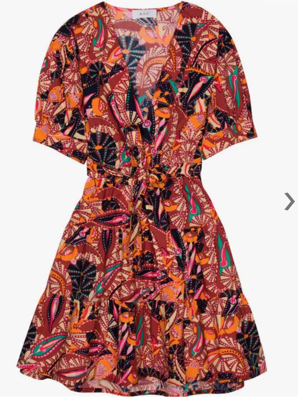 ALC Frank Russet multicolor carey mini dress MSRP $425 size 4 - Image 3