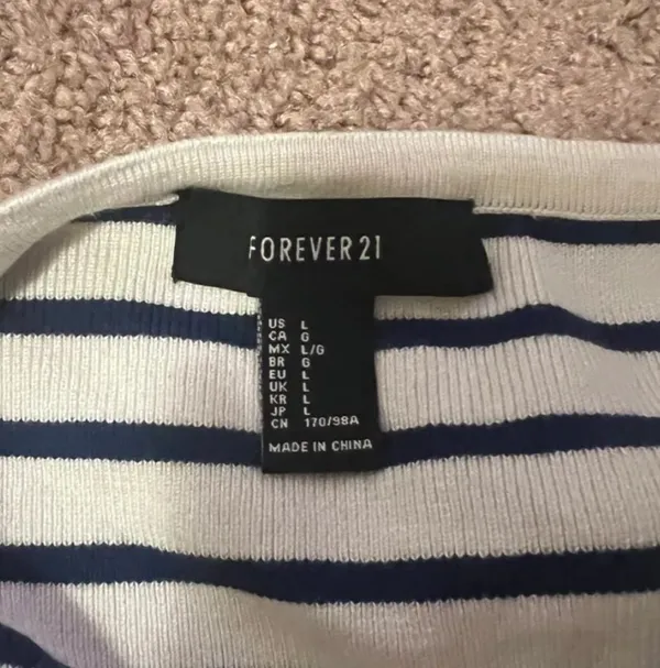 Forever 21 Striped Halter Crop Top - Image 3
