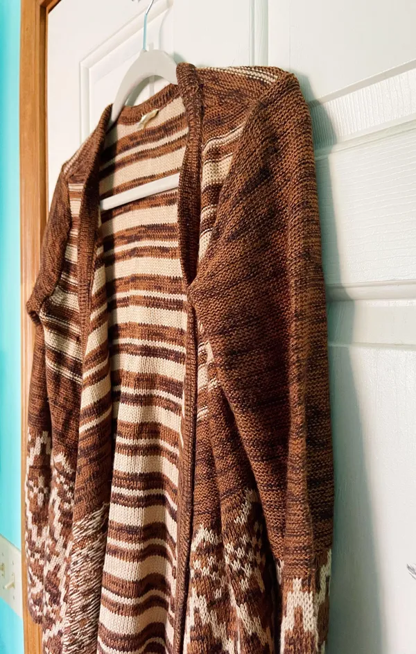 Aztec Cardigan Brown Size M - Image 4
