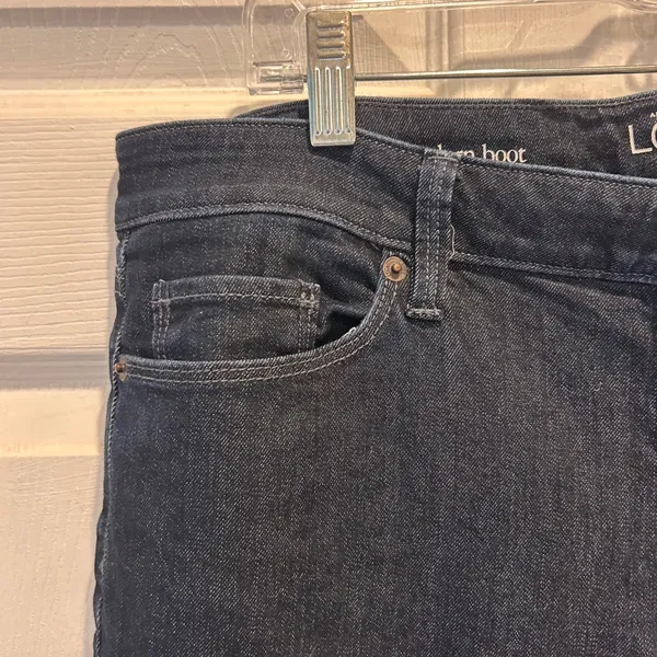 Loft Modern Bootcut Jeans Womens 32/14 Dark Wash Denim Stretch Mid Rise Western‎ - Image 2