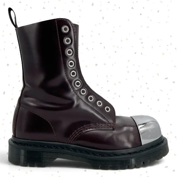 Dr. Martens Grasp Oxblood Red Boots Exposed Steel Toe Edgy Grunge Utility UK 5 - Image 6