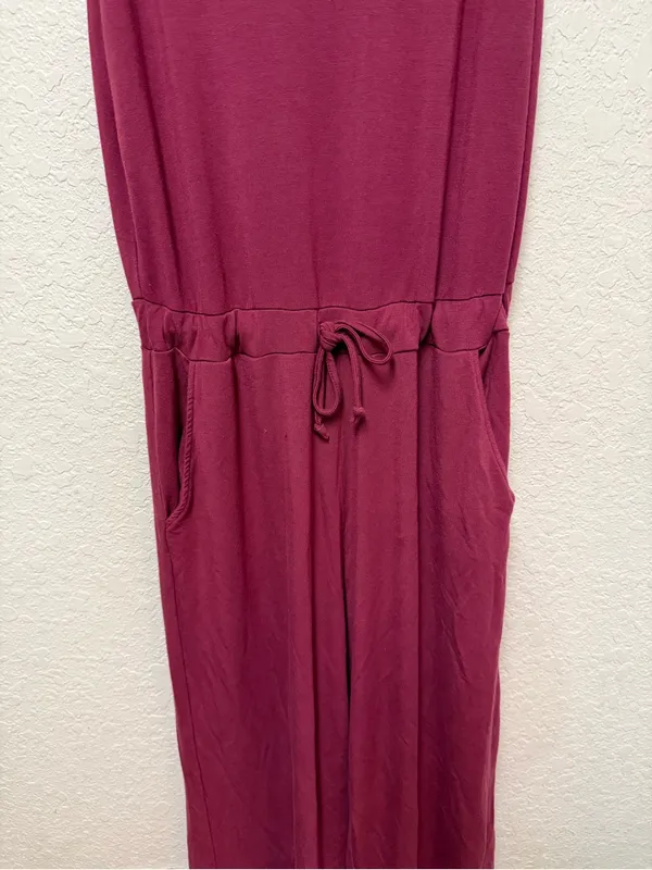 QUINCE Sleeveless V-Neck French Terry Modal Jumpsuit in Rose Size Large - Image 11