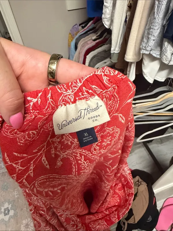 Universal Threads Paisley Tie Skirt XL Red - Image 5