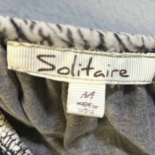 Solitaire Charcoal Acid Washed  Embroidered Blouse - Image 5