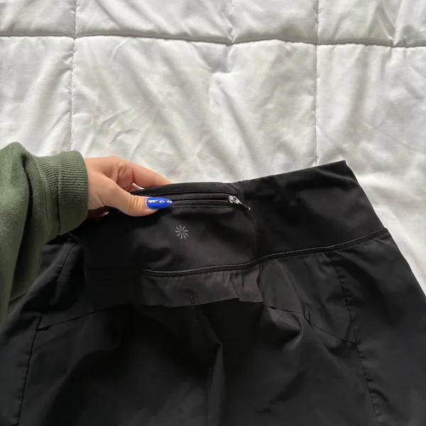 Athleta Shorts Womens Large‎ Black Running Zipper Pocket Activewear Gym Outdoor - Image 8