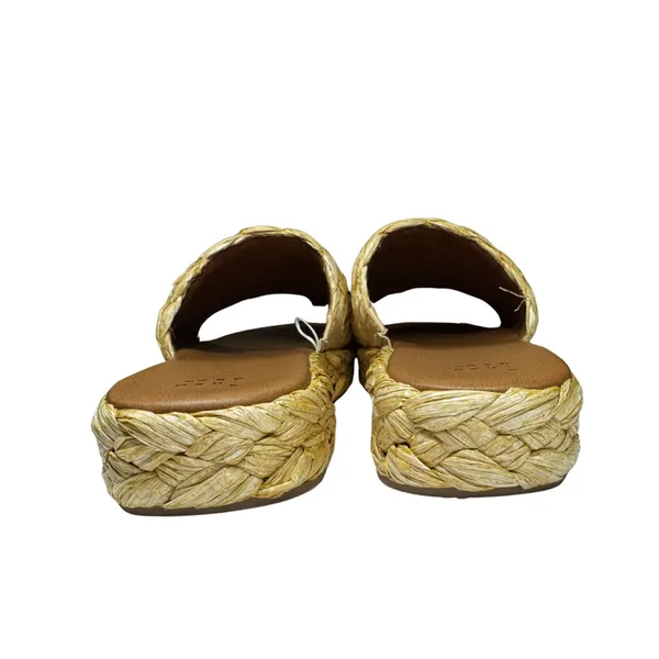 Women's Casey Braided Raffia Platform Slide Sandals A New Day Beige 11 summer - Image 4