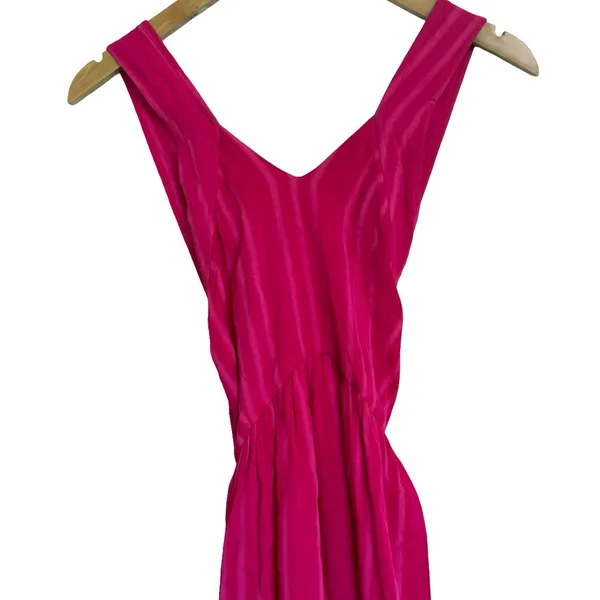 Anthropologie Line & Dot New Pink Fuchsia Striped Midi Sun Dress Size M - Image 4