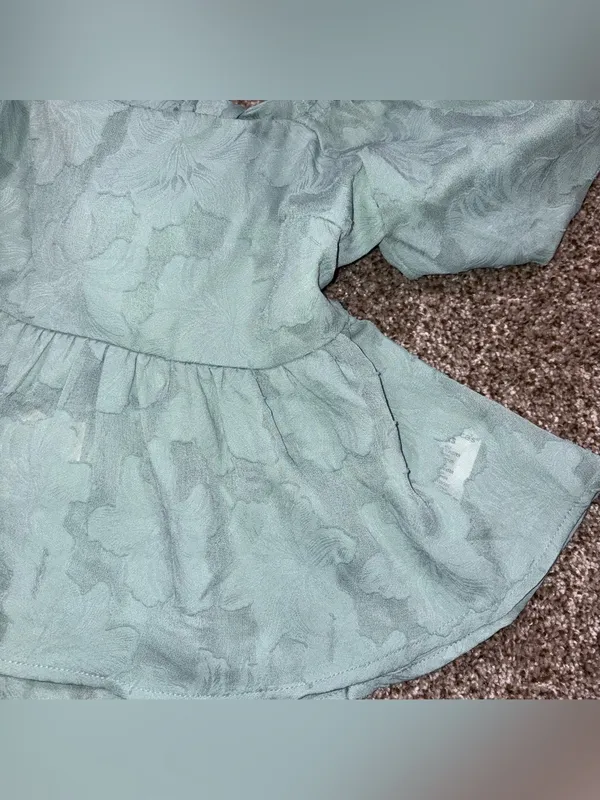 Puff Sleeve Peplum Top - Image 4