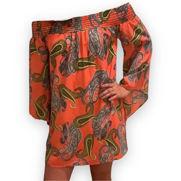 JOYCE Mini Dress Lined Paisley Size Small Pre-Loved - Image 3
