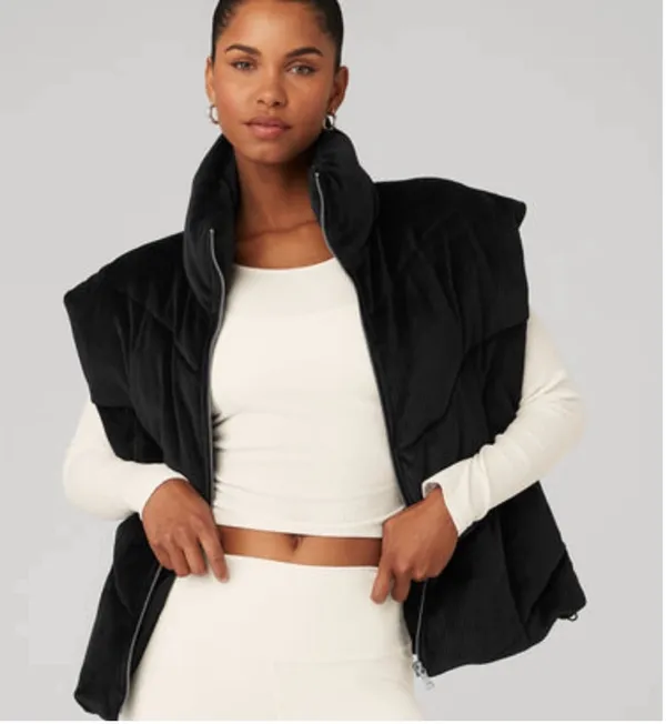 Alo Yoga Ribbed Velour Mountain Side Puffer Vest Small - Image 14