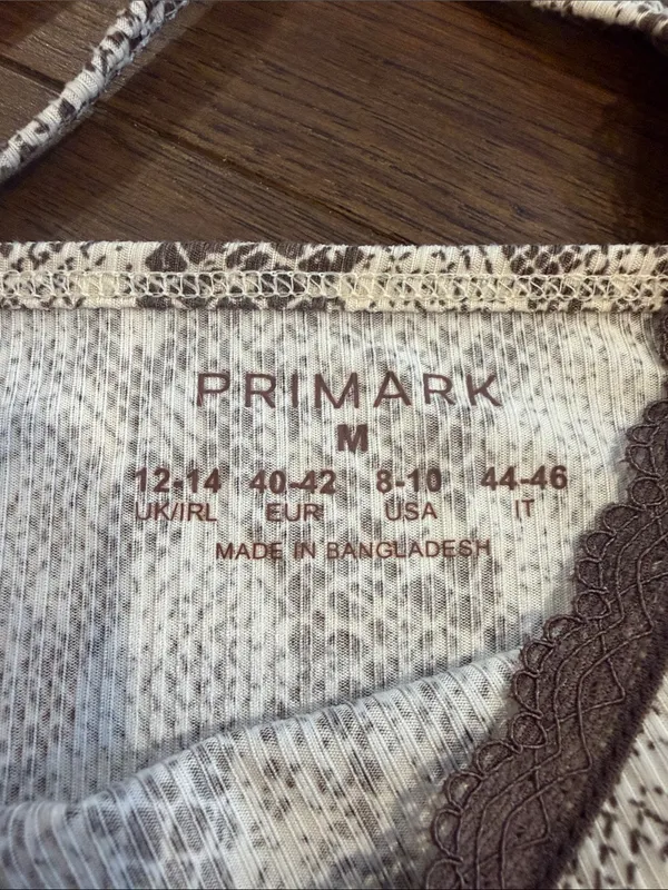 Primark Leopard Lace Cami Pajamas Size Medium NWT - C27-086 - Image 5