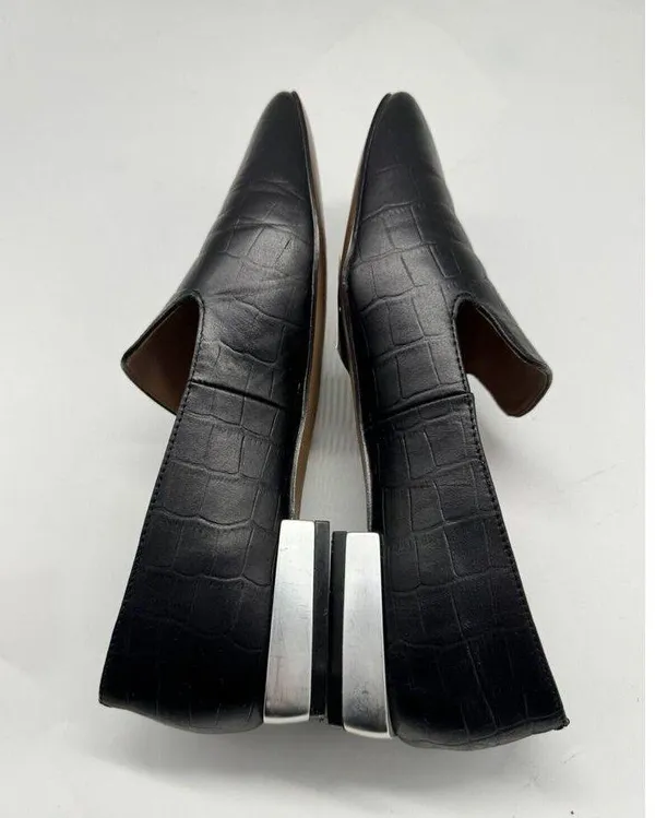 Linea Paolo Missy Black Leather Slip On Square Toe Loafers Women’s Size 7 - Image 8