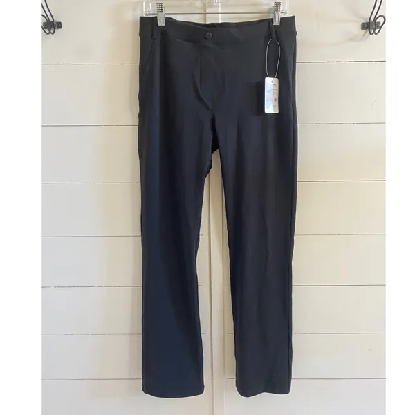 Yogipace Womens‎ Black Straight Leg Dress Pants 4-Way Stretch Workleisure L New - Image 2