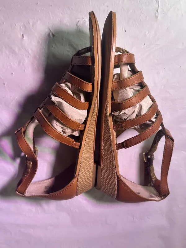 Sam Edelman Tan Leather Strappy Sandals - Image 4