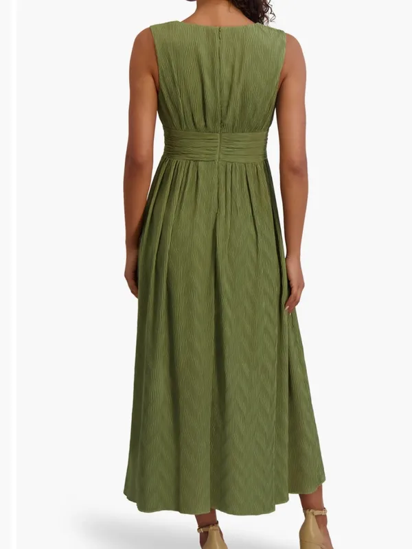 Siena Pleated Chiffon Midi Dress in Sweet Pea - Image 9