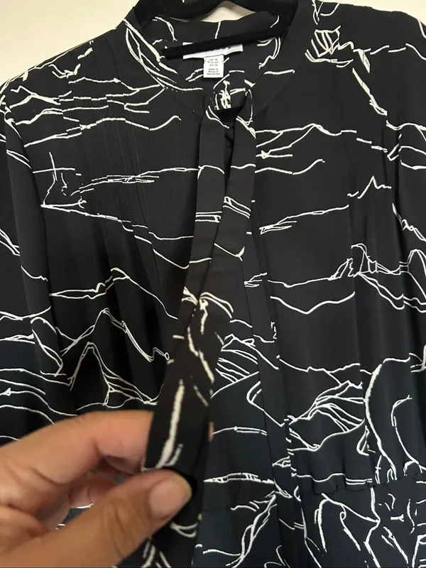 TopShop equestrian horse Black & White Printed Long Sleeve Maxi Dress Sz 10 - Image 3