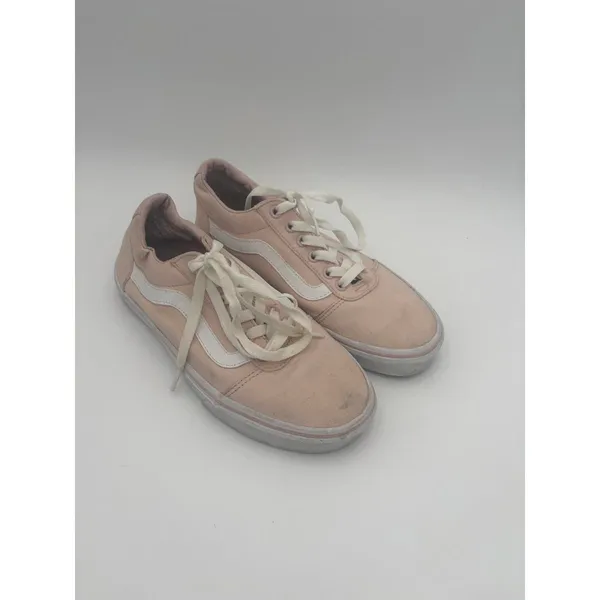 Vans Old Skool Pink and White Womans 7.5 Sneakers Low Top Side Striped Signature - Image 3