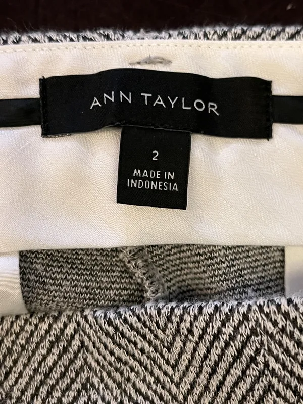 Ann Taylor Pants Womens 2 Gray Herringbone Straight Leg Tweed Dress Slacks Work - Image 9