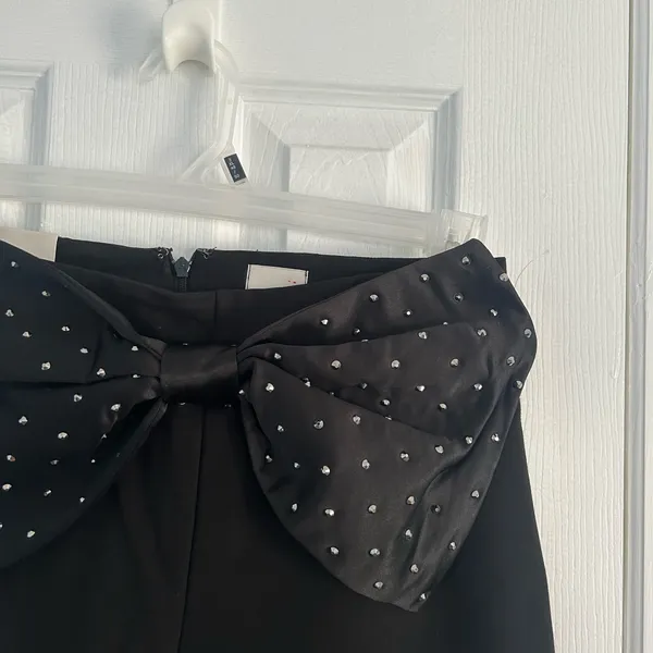 Maeve By Anthropologie The Colette Crop Bow Waist Sparkle Pants Sz 27 NWT - Image 4