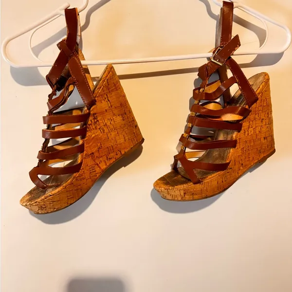Steve Madden Brown Strappy Wedge Sandals - Image 2