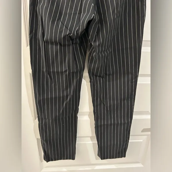 Lauren Ralph Lauren Pinstripe Pants Black White Size 10 - Image 9