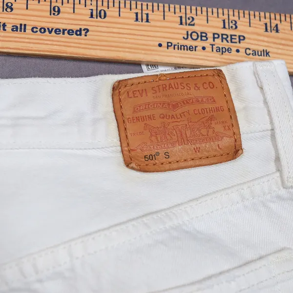Levi's 501 Skinny Jeans‎ Women 28 White Distressed Button Fly High Rise Denim - Image 12