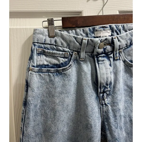 Good American Good 90s Relaxed Straight Leg Distressed Jeans Size 2/26 - Image 8