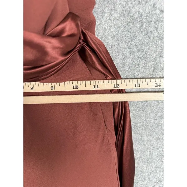 NWT Vintage 90s Y2K Nicole Miller Womens Dress Size 8 Silk Brown Prom‎ Cocktail - Image 11