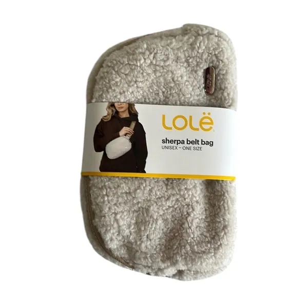 Lolë Sherpa Belt Bag Cream Ivory Fleece Crossbody Fanny Pack Unisex NWT - Image 11