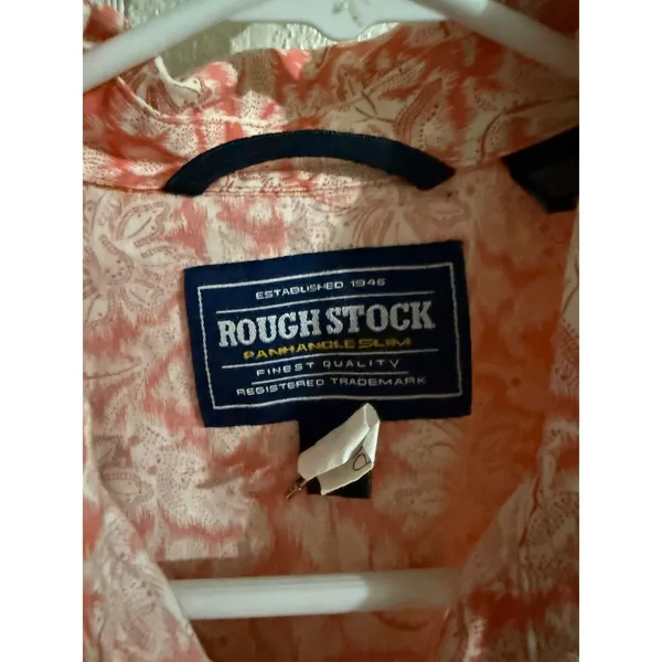 Rough Stock Panhandle Slim Womens Coral Floral Paisley Western Snap Shirt Small - Image 3