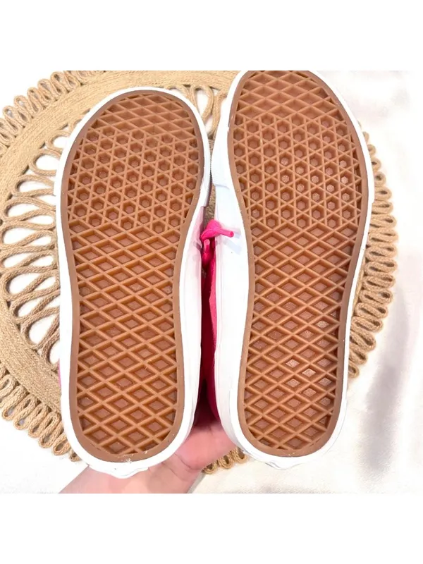 NWOT Vans Knu Skool Sneakers Pink Glo Leather Size W6 Skater Sporty - Image 9