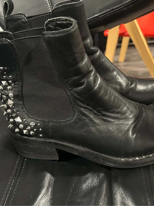 Sam Edelman Studded Black Leather Chelsea Boots - Image 2