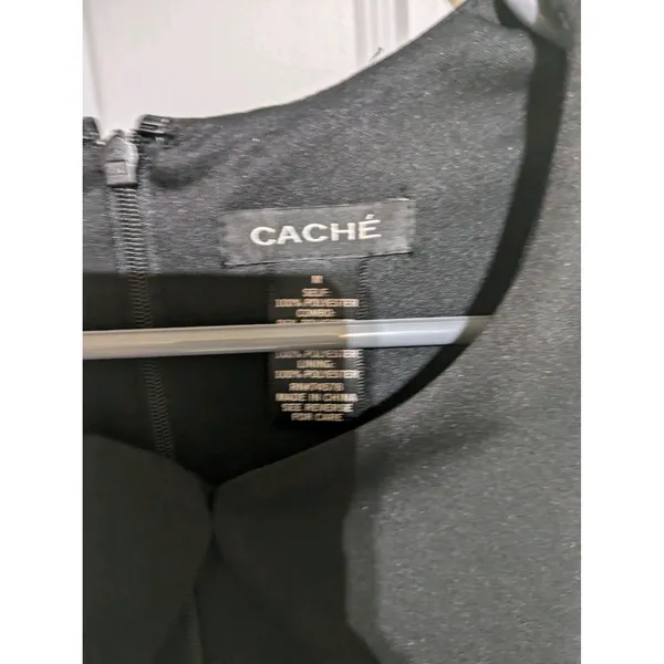 Cache Dress Women Black Gold Sequin Sleeveless Knee Length Cocktail Size 4 - Image 13