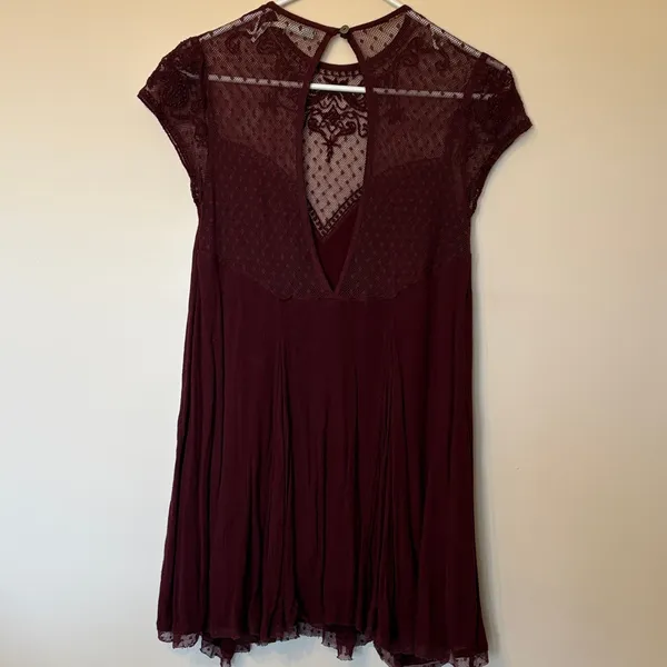 Kimchi Blue Burgundy Lace Mini Dress - Image 5